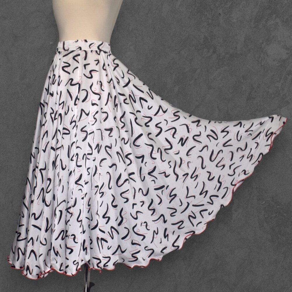 Vintage 80s Full Maxi Skirt Iconic Abstract Zig Zag Print Sheila de Vries S